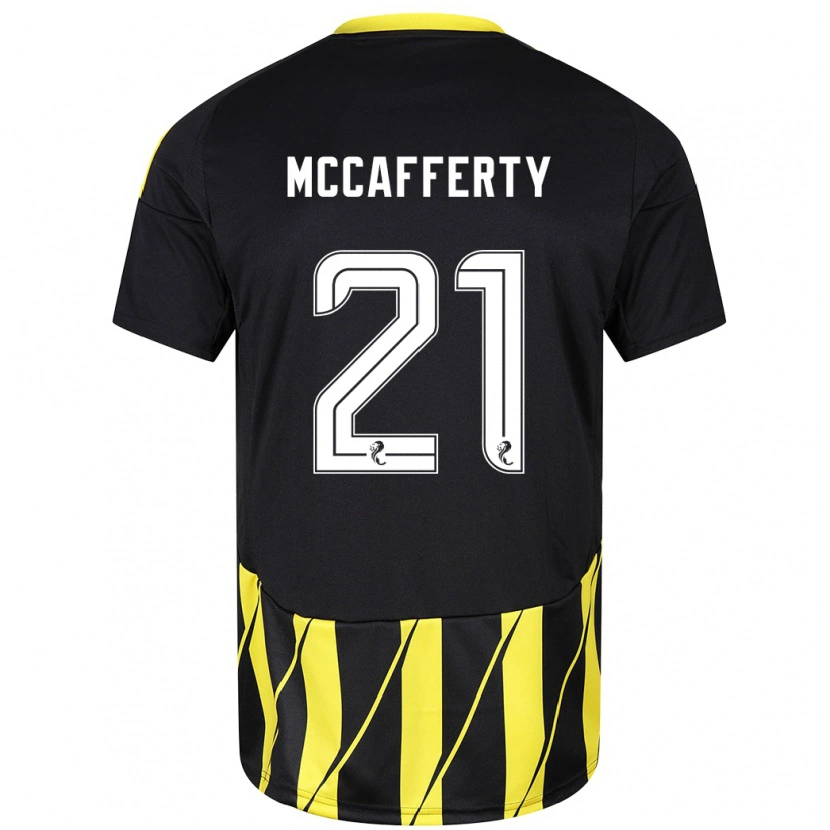 Danxen Męski Eirinn Mccafferty #21 Czarny Żółty Wyjazdowa Koszulka 2024/25 Koszulki Klubowe