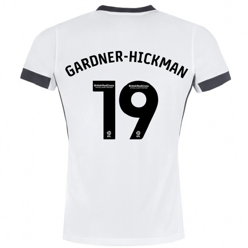 Danxen Męski Taylor Gardner-Hickman #19 Biały Czarny Wyjazdowa Koszulka 2024/25 Koszulki Klubowe
