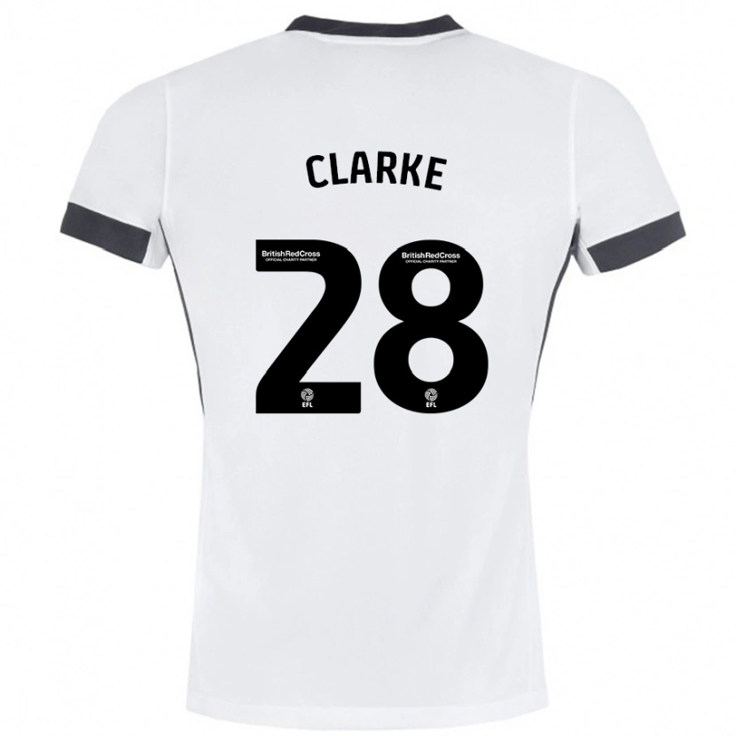 Danxen Męski Charlotte Clarke #28 Biały Czarny Wyjazdowa Koszulka 2024/25 Koszulki Klubowe