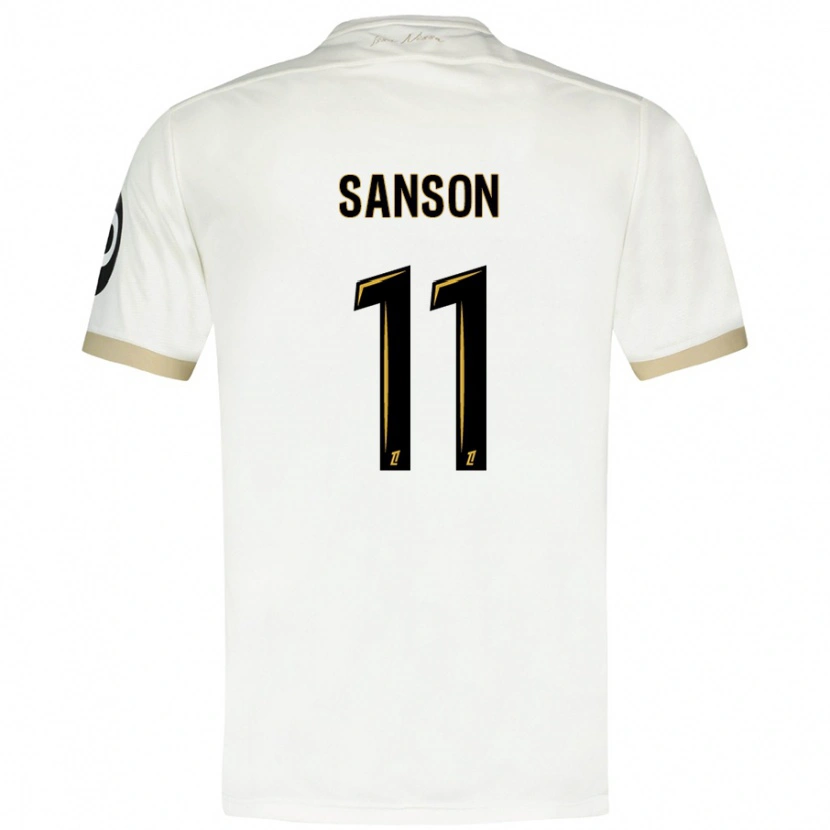 Danxen Męski Morgan Sanson #11 Biało-Złoty Wyjazdowa Koszulka 2024/25 Koszulki Klubowe