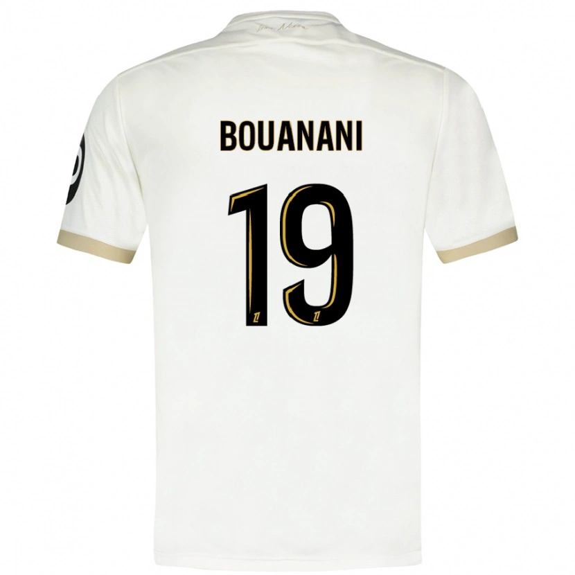 Danxen Męski Badredine Bouanani #19 Biało-Złoty Wyjazdowa Koszulka 2024/25 Koszulki Klubowe