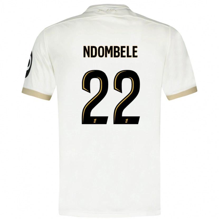 Danxen Męski Tanguy Ndombélé #22 Biało-Złoty Wyjazdowa Koszulka 2024/25 Koszulki Klubowe