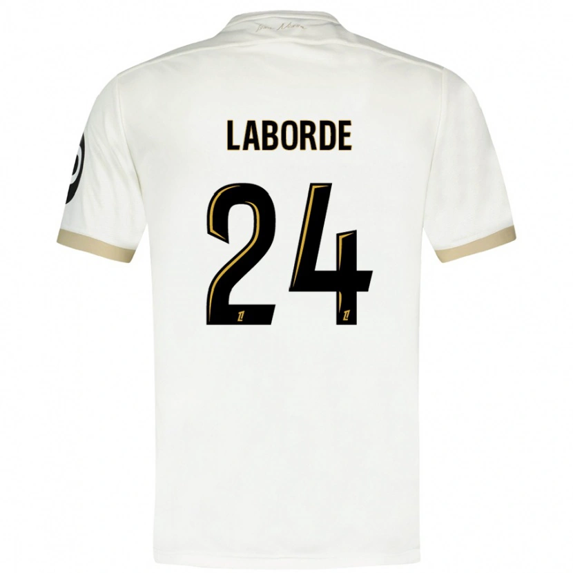Danxen Męski Gaëtan Laborde #24 Biało-Złoty Wyjazdowa Koszulka 2024/25 Koszulki Klubowe