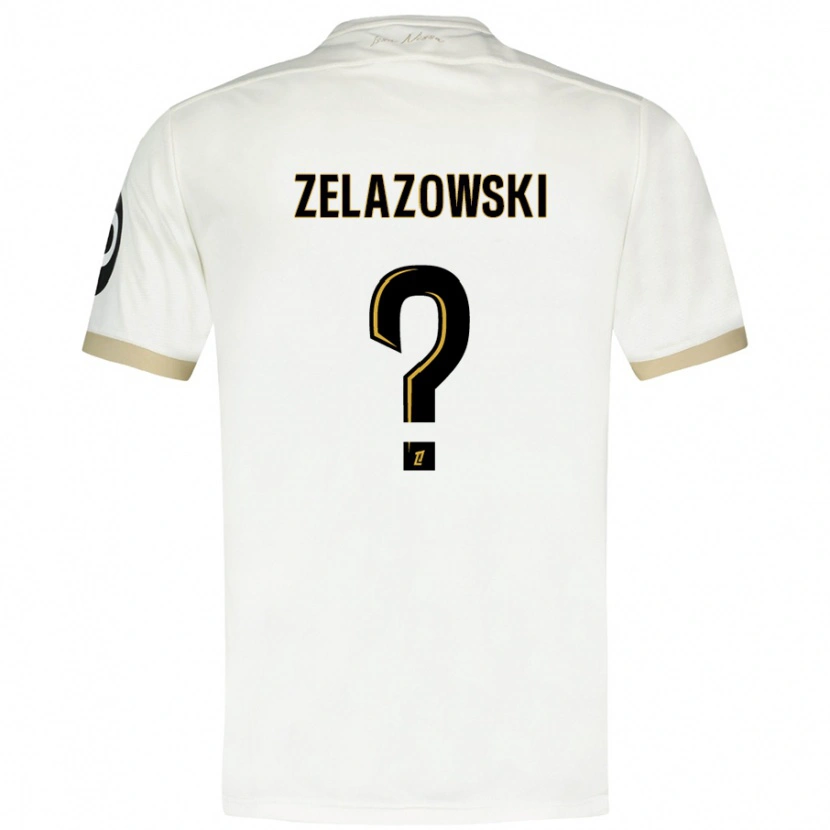 Danxen Męski Bartosz Zelazowski #0 Biało-Złoty Wyjazdowa Koszulka 2024/25 Koszulki Klubowe