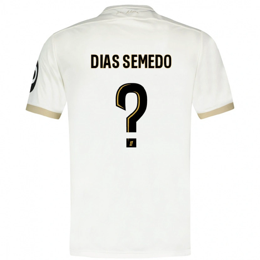 Danxen Męski Samuel Dias Semedo #0 Biało-Złoty Wyjazdowa Koszulka 2024/25 Koszulki Klubowe