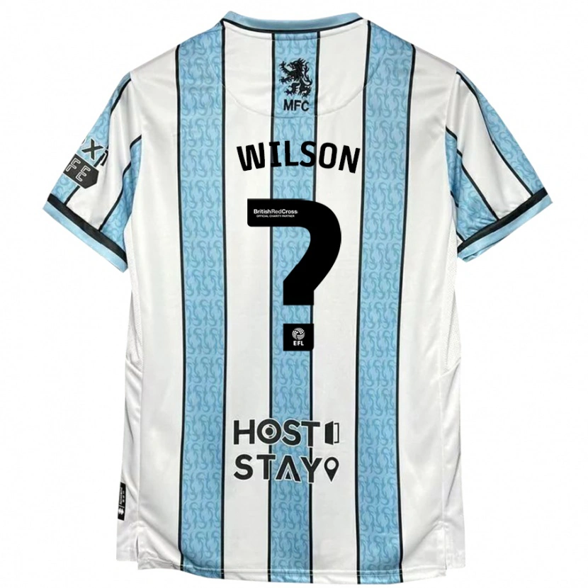 Danxen Męski James Wilson #0 Biało-Niebieski Wyjazdowa Koszulka 2024/25 Koszulki Klubowe