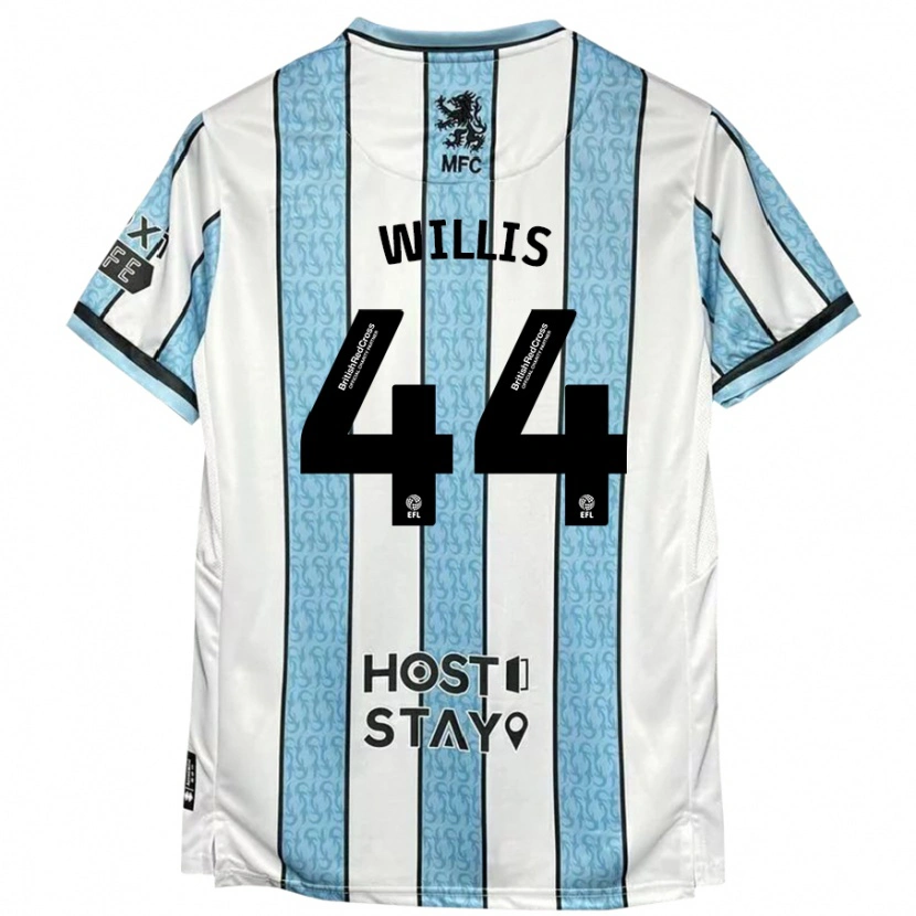Danxen Męski Pharrell Willis #44 Biało-Niebieski Wyjazdowa Koszulka 2024/25 Koszulki Klubowe