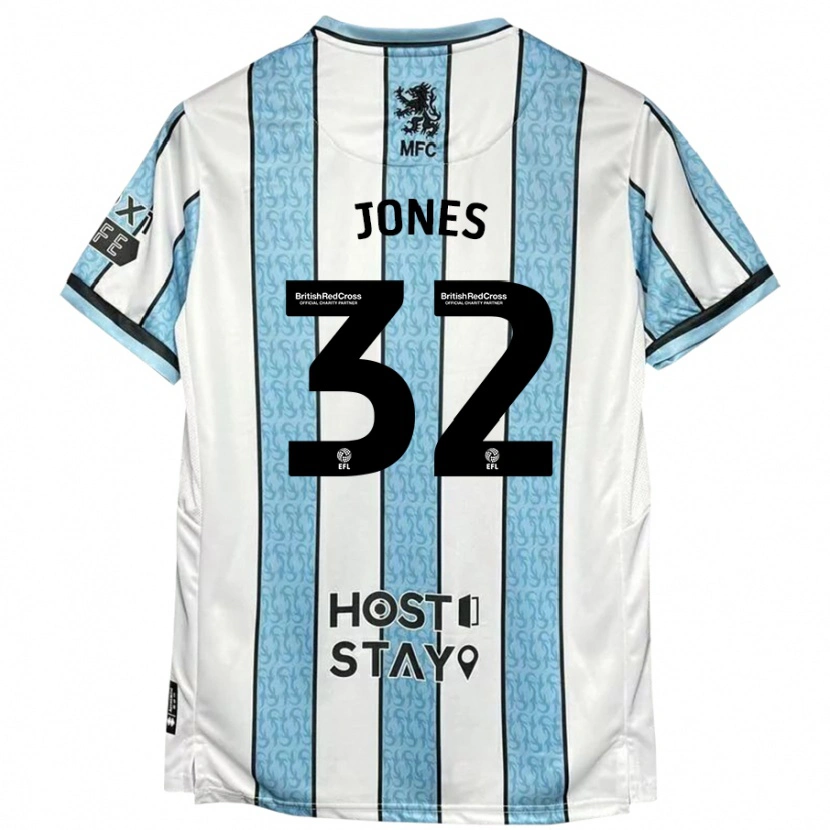 Danxen Męski Jamie Jones #32 Biało-Niebieski Wyjazdowa Koszulka 2024/25 Koszulki Klubowe