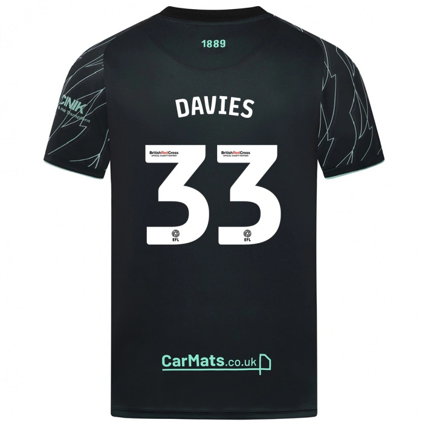 Danxen Męski Bethan Davies #33 Czarno-Zielony Wyjazdowa Koszulka 2024/25 Koszulki Klubowe
