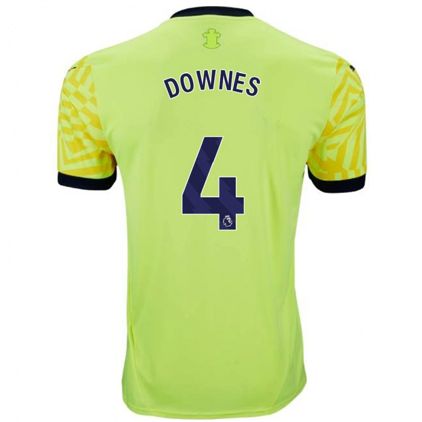 Danxen Męski Flynn Downes #4 Żółty Wyjazdowa Koszulka 2024/25 Koszulki Klubowe