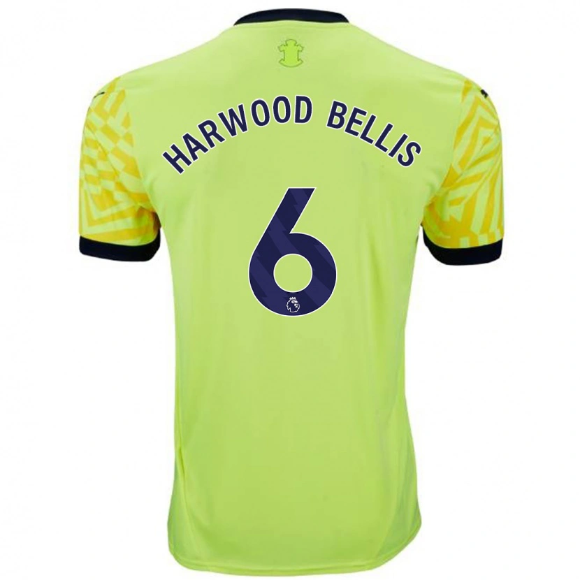 Danxen Męski Taylor Harwood-Bellis #6 Żółty Wyjazdowa Koszulka 2024/25 Koszulki Klubowe