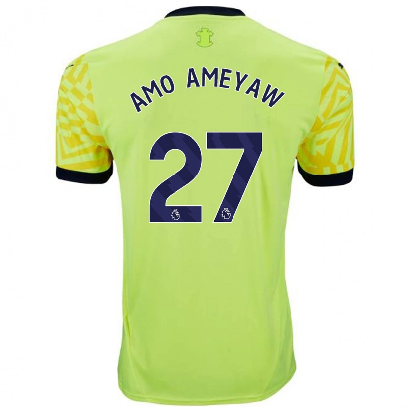Danxen Męski Samuel Amo-Ameyaw #27 Żółty Wyjazdowa Koszulka 2024/25 Koszulki Klubowe