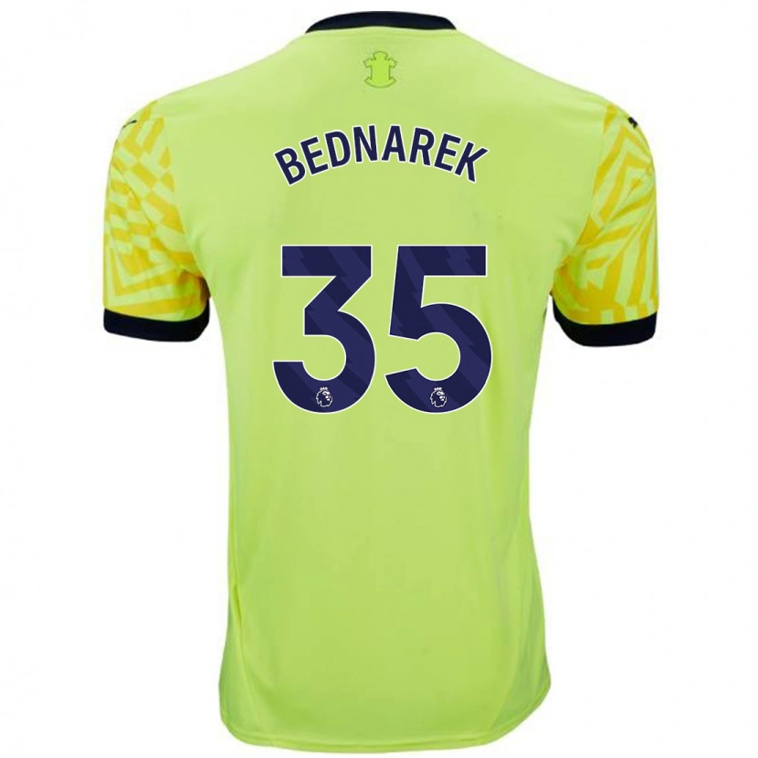 Danxen Męski Jan Bednarek #35 Żółty Wyjazdowa Koszulka 2024/25 Koszulki Klubowe