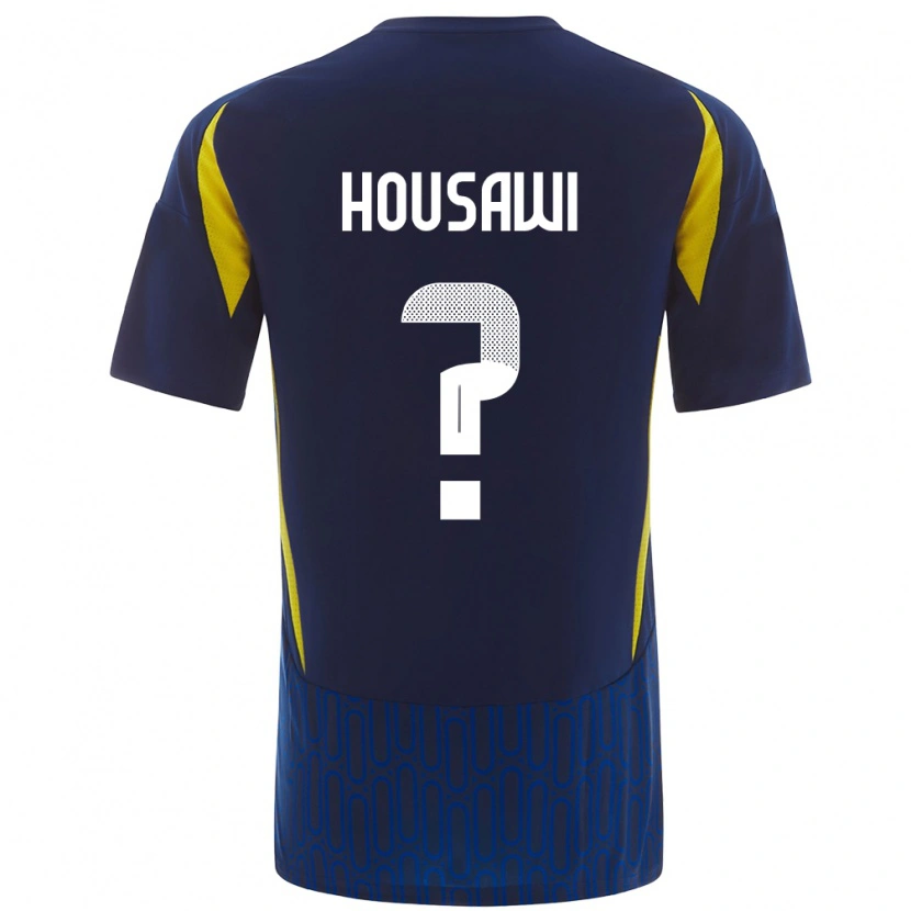Danxen Męski Asser Housawi #0 Niebieski Żółty Wyjazdowa Koszulka 2024/25 Koszulki Klubowe