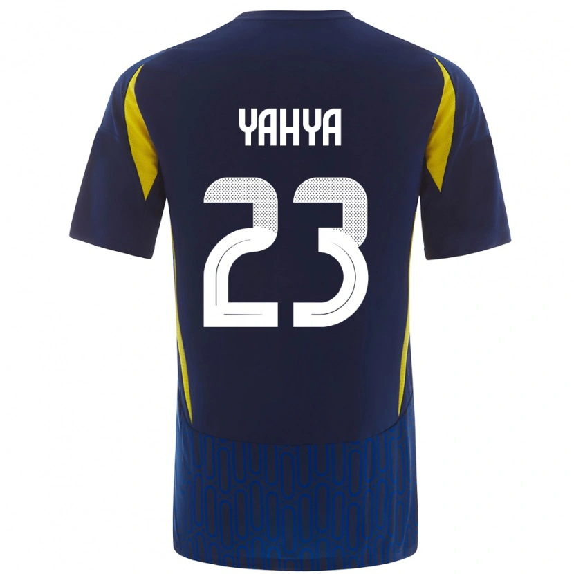 Danxen Męski Ayman Yahya #23 Niebieski Żółty Wyjazdowa Koszulka 2024/25 Koszulki Klubowe