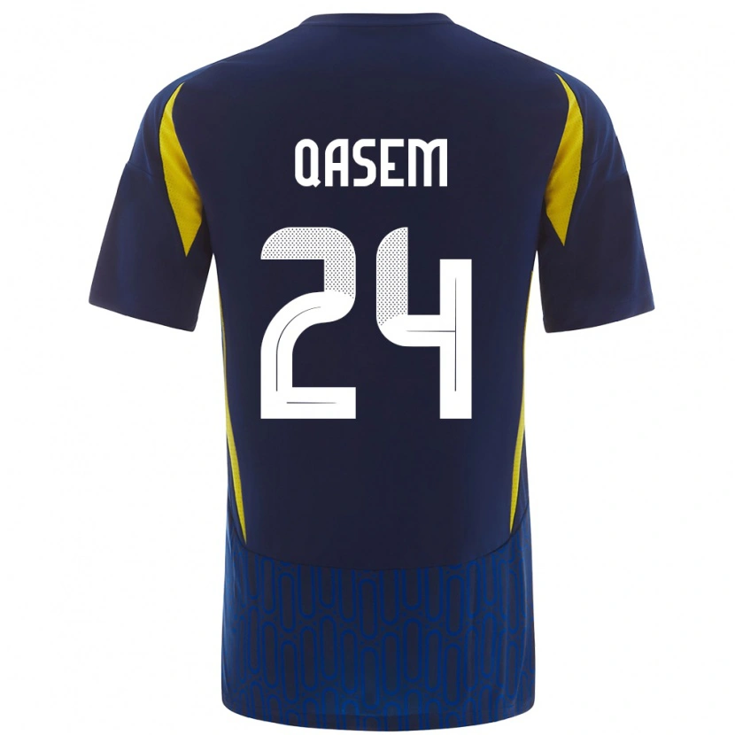 Danxen Męski Mohammed Qasem #24 Niebieski Żółty Wyjazdowa Koszulka 2024/25 Koszulki Klubowe