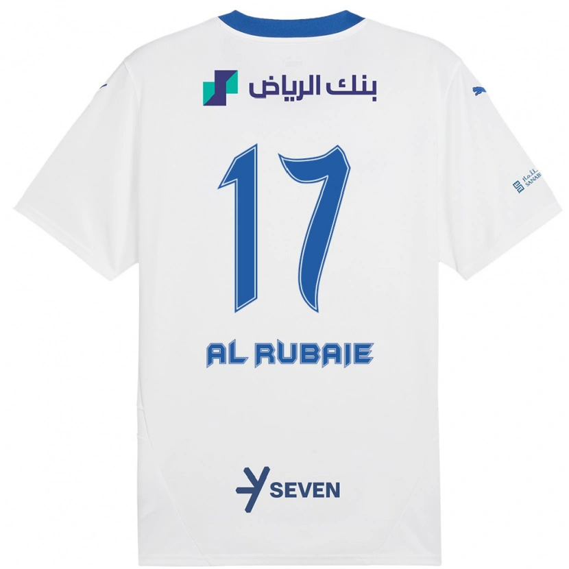 Danxen Męski Mohammed Al-Rubaie #17 Biały Niebieski Wyjazdowa Koszulka 2024/25 Koszulki Klubowe
