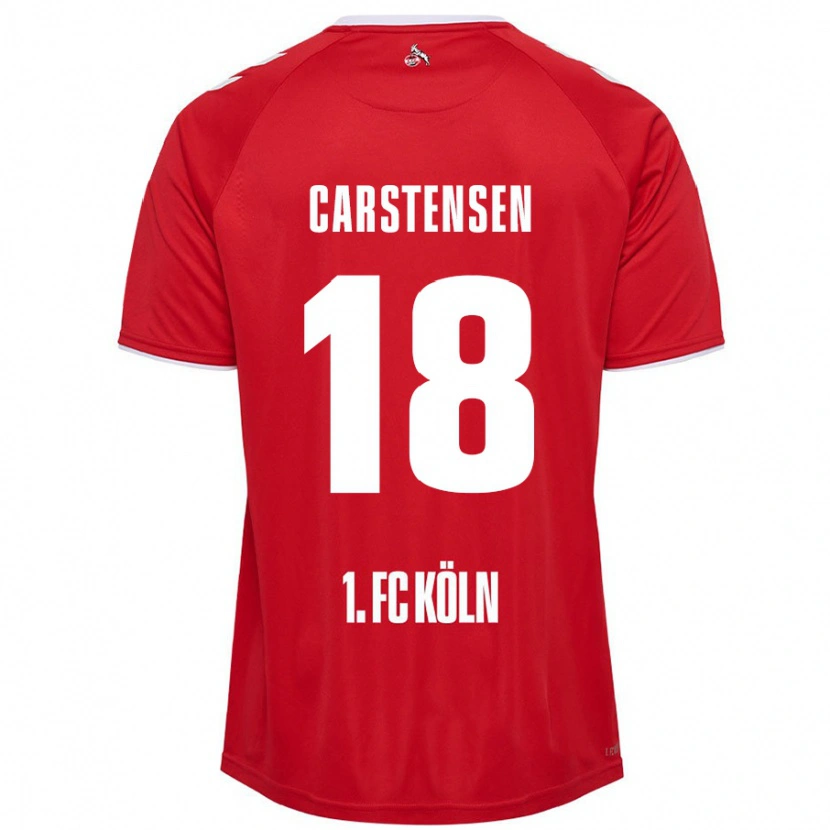 Danxen Męski Rasmus Carstensen #18 Czerwony Biały Wyjazdowa Koszulka 2024/25 Koszulki Klubowe
