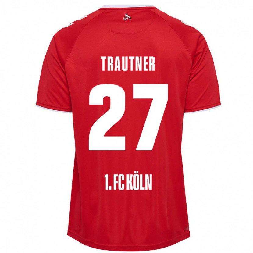Danxen Męski Tobias Trautner #27 Czerwony Biały Wyjazdowa Koszulka 2024/25 Koszulki Klubowe