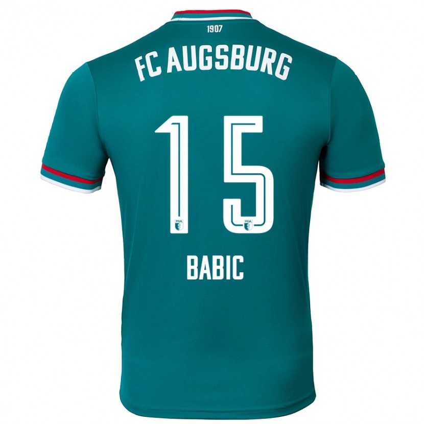 Danxen Męski David Babic #15 Ciemnozielony Wyjazdowa Koszulka 2024/25 Koszulki Klubowe