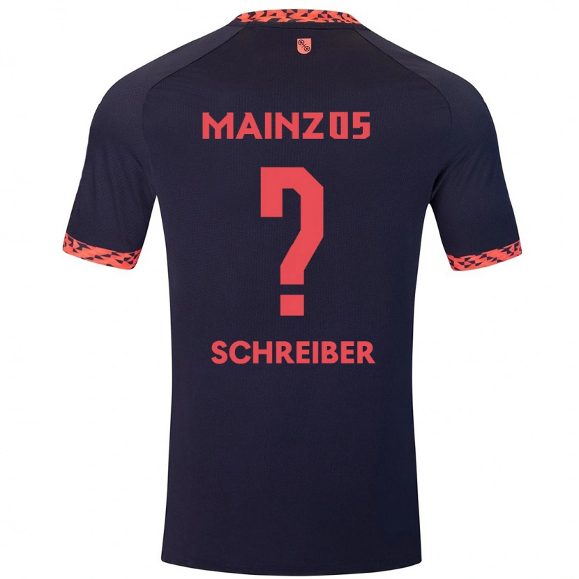 Danxen Męski Philipp Schreiber #0 Niebieski Koralowy Czerwony Wyjazdowa Koszulka 2024/25 Koszulki Klubowe