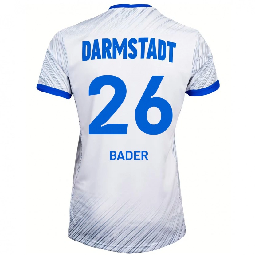 Danxen Męski Matthias Bader #26 Biały Niebieski Wyjazdowa Koszulka 2024/25 Koszulki Klubowe
