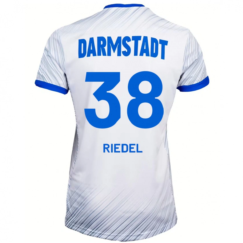 Danxen Męski Clemens Riedel #38 Biały Niebieski Wyjazdowa Koszulka 2024/25 Koszulki Klubowe