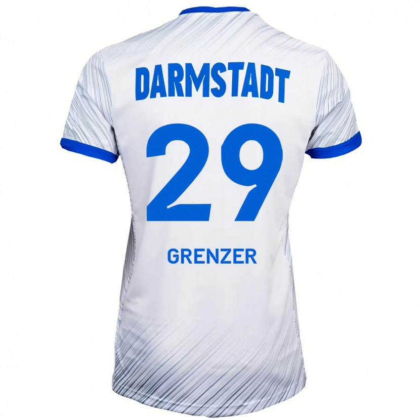 Danxen Męski Mika Grenzer #29 Biały Niebieski Wyjazdowa Koszulka 2024/25 Koszulki Klubowe