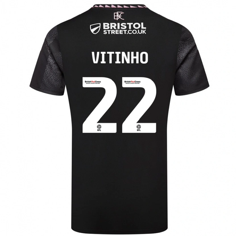 Danxen Męski Vitinho #22 Czarny Wyjazdowa Koszulka 2024/25 Koszulki Klubowe