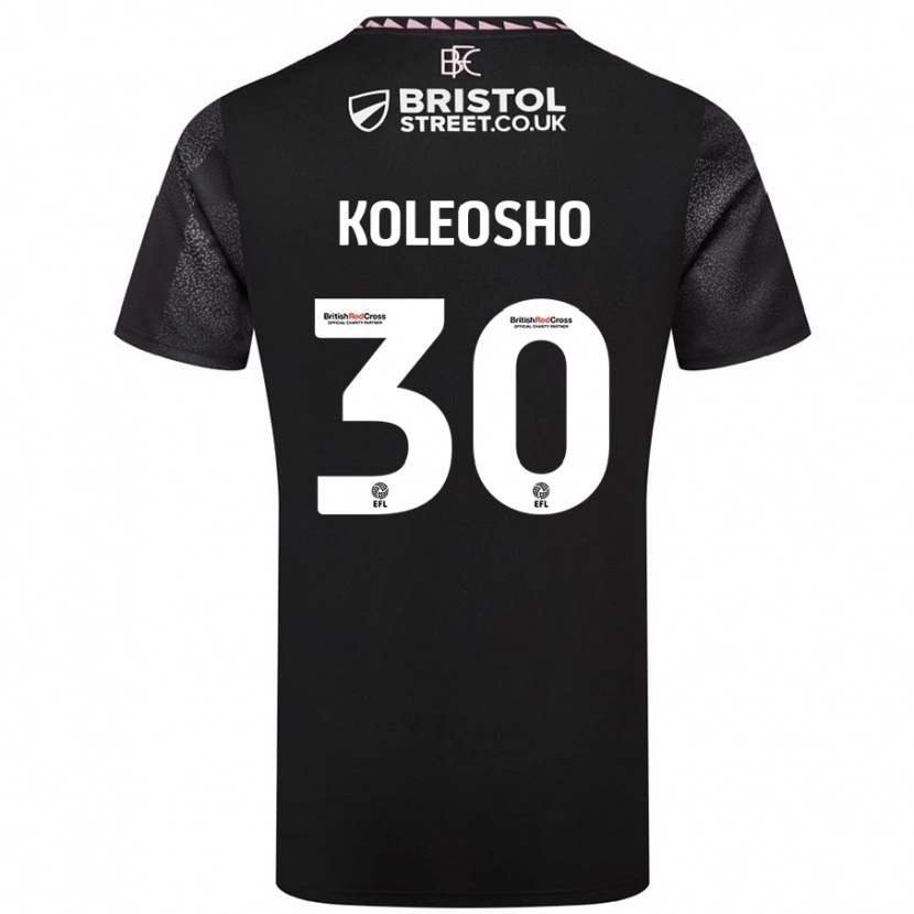 Danxen Męski Luca Koleosho #30 Czarny Wyjazdowa Koszulka 2024/25 Koszulki Klubowe