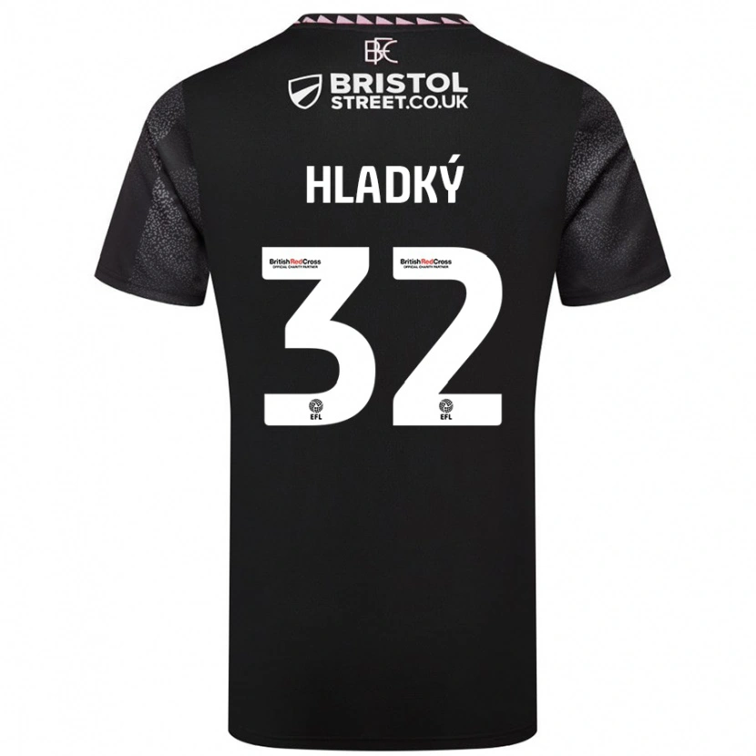 Danxen Męski Vaclav Hladky #32 Czarny Wyjazdowa Koszulka 2024/25 Koszulki Klubowe