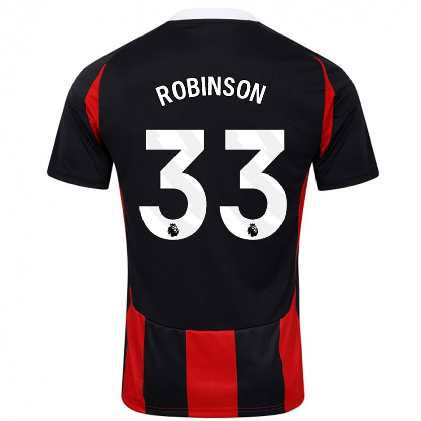 Danxen Męski Antonee Robinson #33 Czarny Czerwony Wyjazdowa Koszulka 2024/25 Koszulki Klubowe