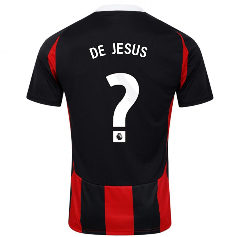 Danxen Męski Brad De Jesus #0 Czarny Czerwony Wyjazdowa Koszulka 2024/25 Koszulki Klubowe