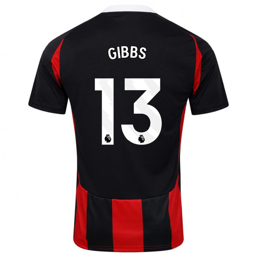 Danxen Męski Frankie Gibbs #13 Czarny Czerwony Wyjazdowa Koszulka 2024/25 Koszulki Klubowe