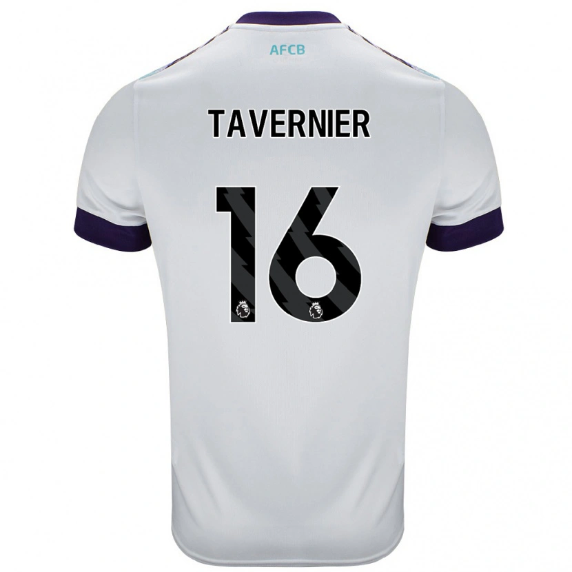 Danxen Męski Marcus Tavernier #16 Biały Zielony Fioletowy Wyjazdowa Koszulka 2024/25 Koszulki Klubowe