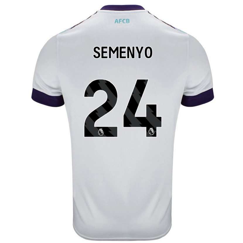 Danxen Męski Antoine Semenyo #24 Biały Zielony Fioletowy Wyjazdowa Koszulka 2024/25 Koszulki Klubowe