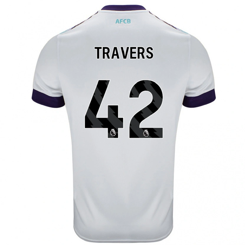 Danxen Męski Mark Travers #42 Biały Zielony Fioletowy Wyjazdowa Koszulka 2024/25 Koszulki Klubowe