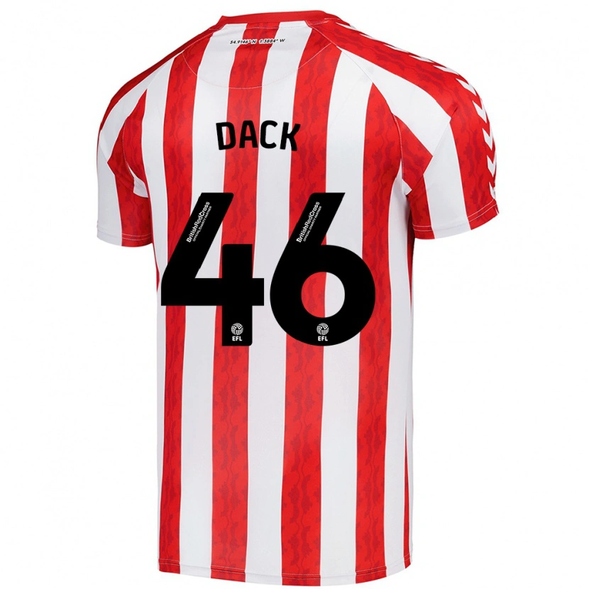 Danxen Kobiety Bradley Dack #46 Czerwony Biały Domowa Koszulka 2024/25 Koszulki Klubowe