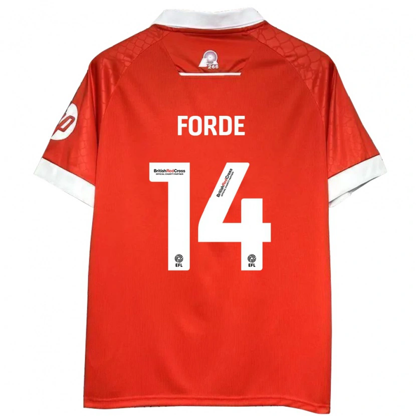 Danxen Kobiety Anthony Forde #14 Czerwony Biały Domowa Koszulka 2024/25 Koszulki Klubowe