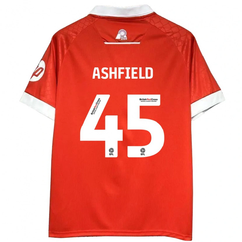 Danxen Kobiety Harry Ashfield #45 Czerwony Biały Domowa Koszulka 2024/25 Koszulki Klubowe