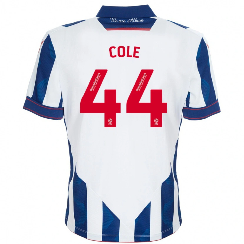 Danxen Kobiety Devante Cole #44 Biały Ciemnoniebieski Domowa Koszulka 2024/25 Koszulki Klubowe