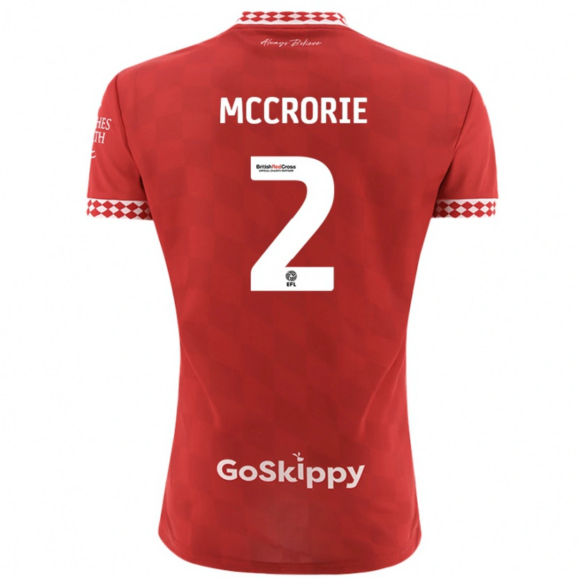Danxen Kobiety Ross Mccrorie #2 Czerwony Domowa Koszulka 2024/25 Koszulki Klubowe