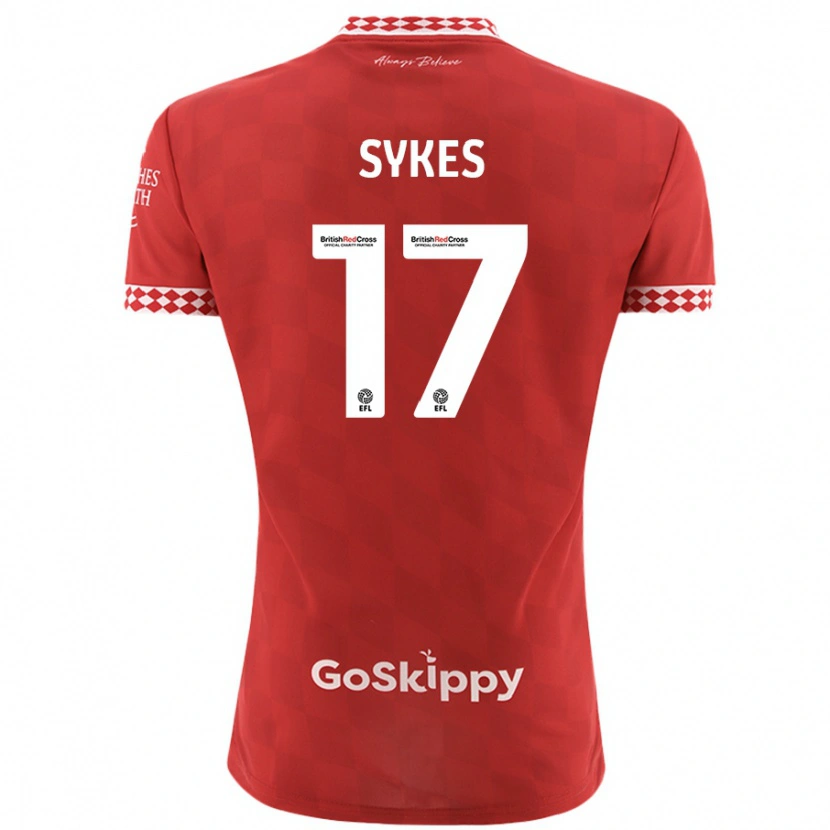 Danxen Kobiety Mark Sykes #17 Czerwony Domowa Koszulka 2024/25 Koszulki Klubowe