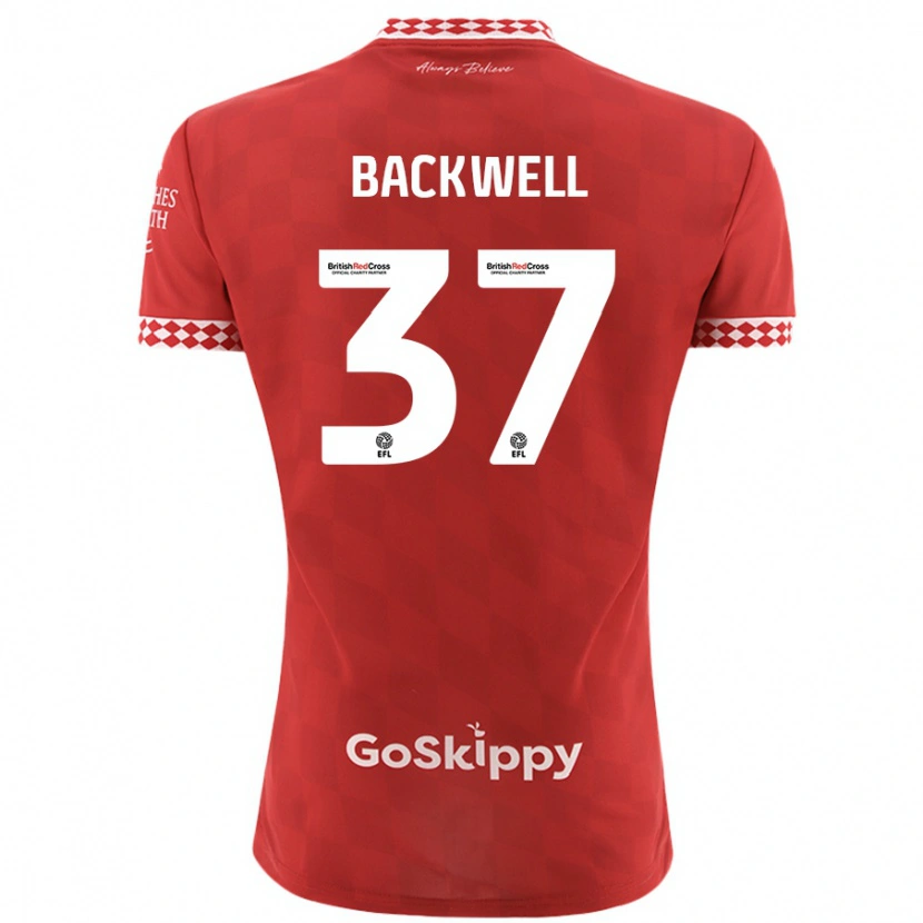 Danxen Kobiety Tommy Backwell #37 Czerwony Domowa Koszulka 2024/25 Koszulki Klubowe