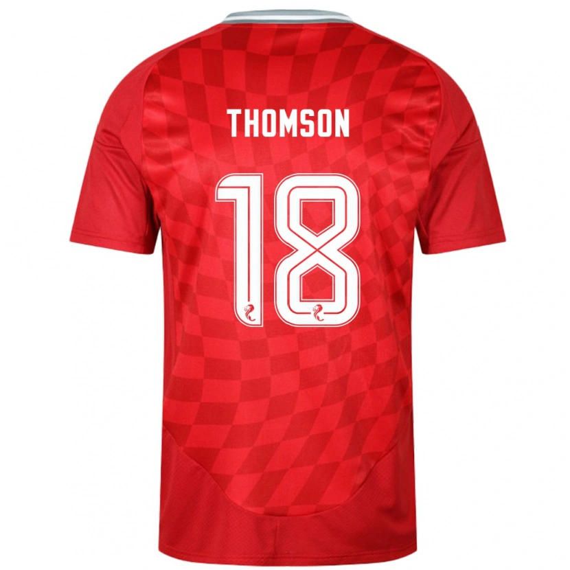 Danxen Kobiety Eva Thomson #18 Czerwony Domowa Koszulka 2024/25 Koszulki Klubowe