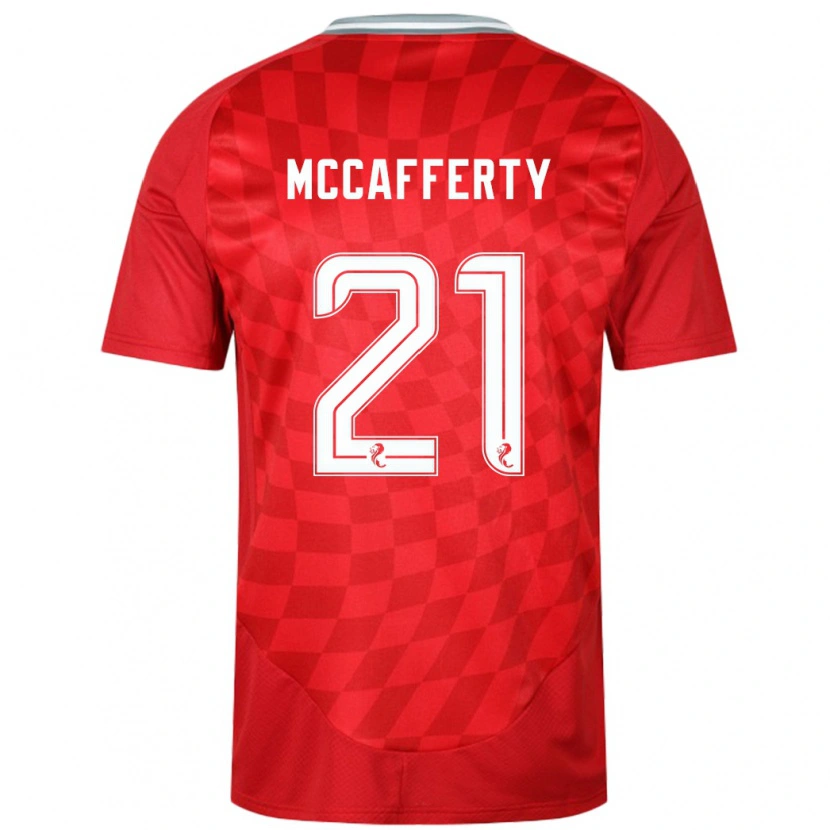 Danxen Kobiety Eirinn Mccafferty #21 Czerwony Domowa Koszulka 2024/25 Koszulki Klubowe