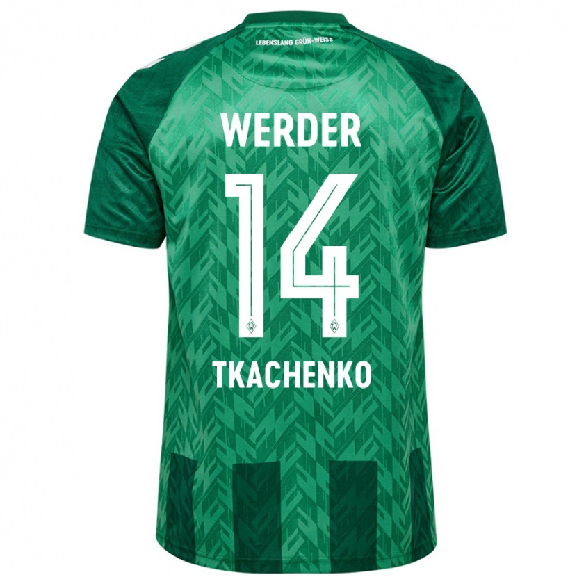 Danxen Kobiety Oleksandr Tkachenko #14 Zielony Domowa Koszulka 2024/25 Koszulki Klubowe