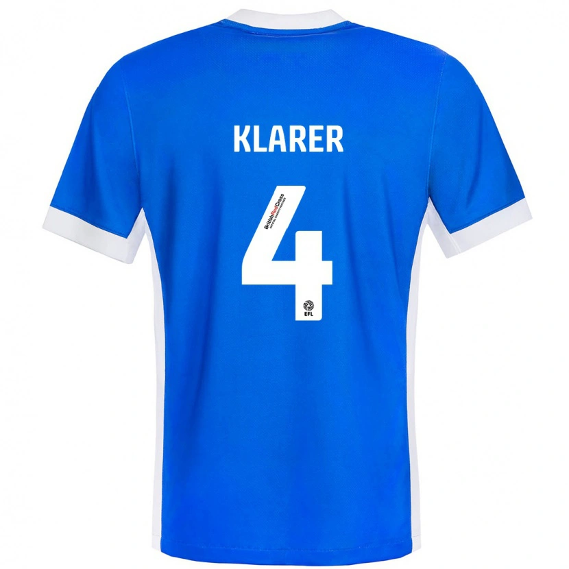 Danxen Kobiety Christoph Klarer #4 Niebieski Biały Domowa Koszulka 2024/25 Koszulki Klubowe