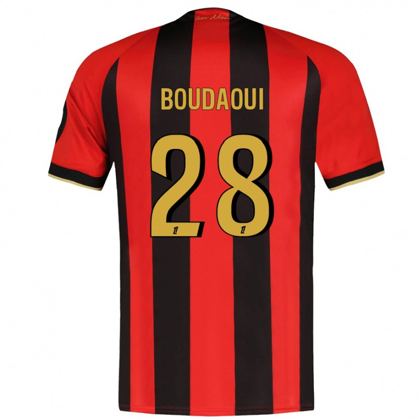 Danxen Kobiety Hicham Boudaoui #28 Czerwony Czarny Domowa Koszulka 2024/25 Koszulki Klubowe
