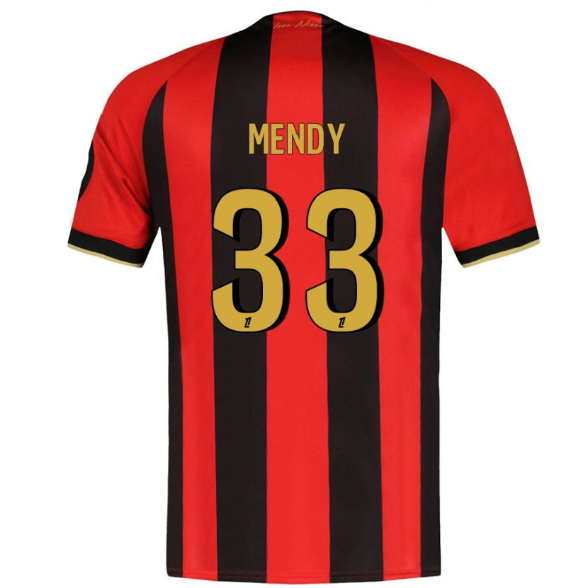 Danxen Kobiety Antoine Mendy #33 Czerwony Czarny Domowa Koszulka 2024/25 Koszulki Klubowe